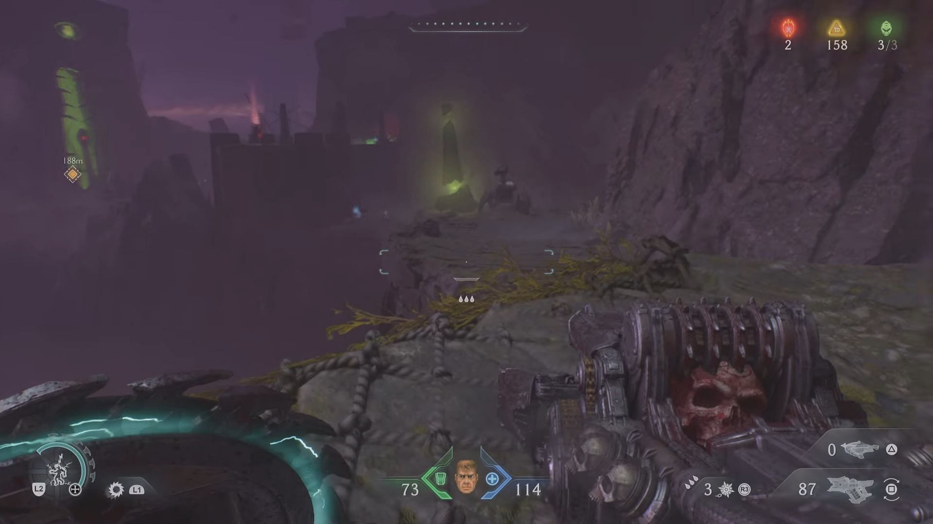 Follow these structures to start your mission in Doom The Dark Ages Chapter 17 (Image via Sportskeeda Gaming || Bethesda Softworks)